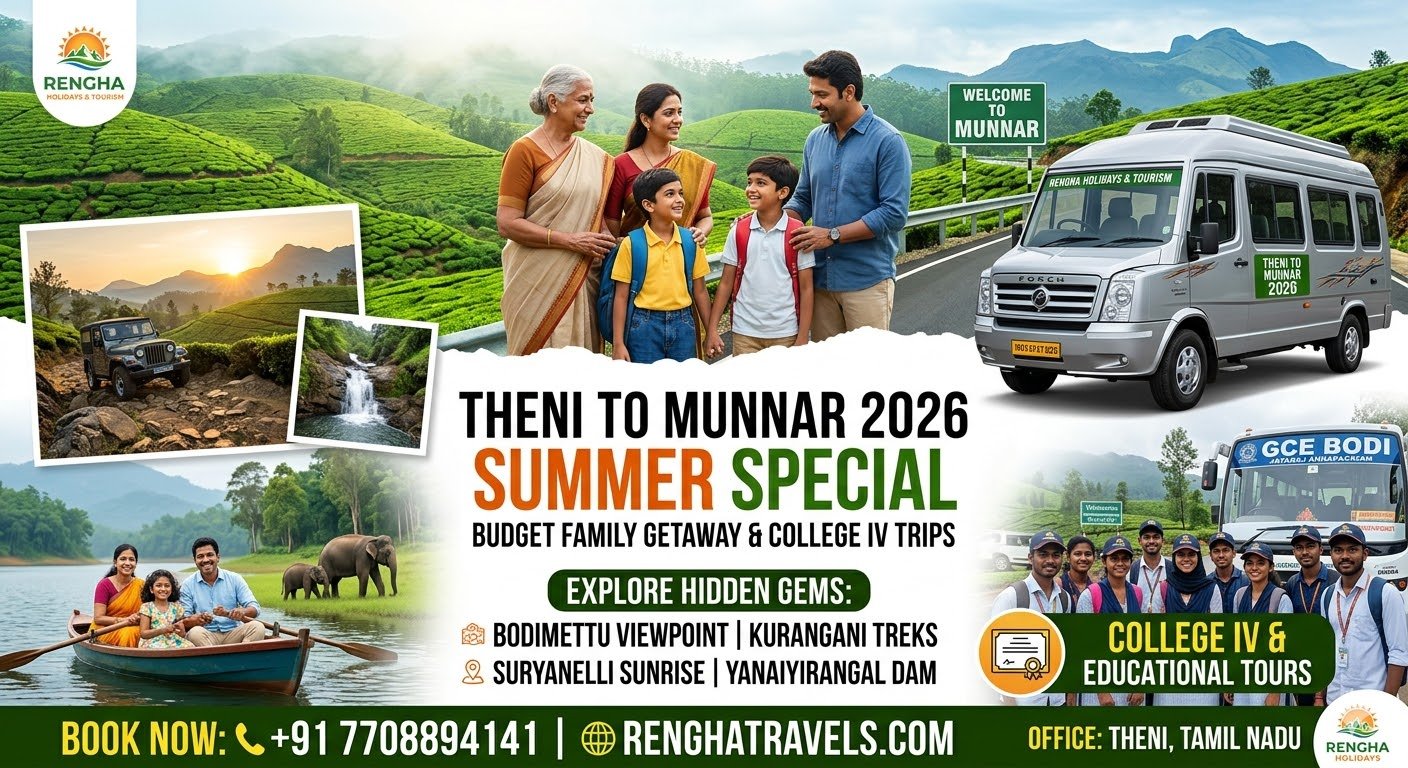 Best Munnar Collage IV Trips from Theni 2026 Special Group Rates and OD Support