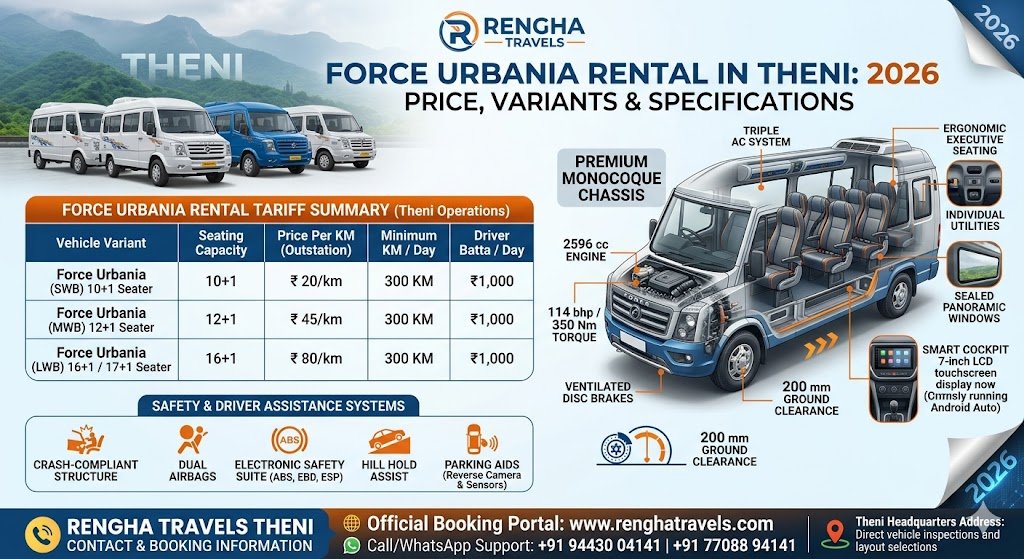 Force Urbania Rental in Theni 2026 Price, Variants & Specifications