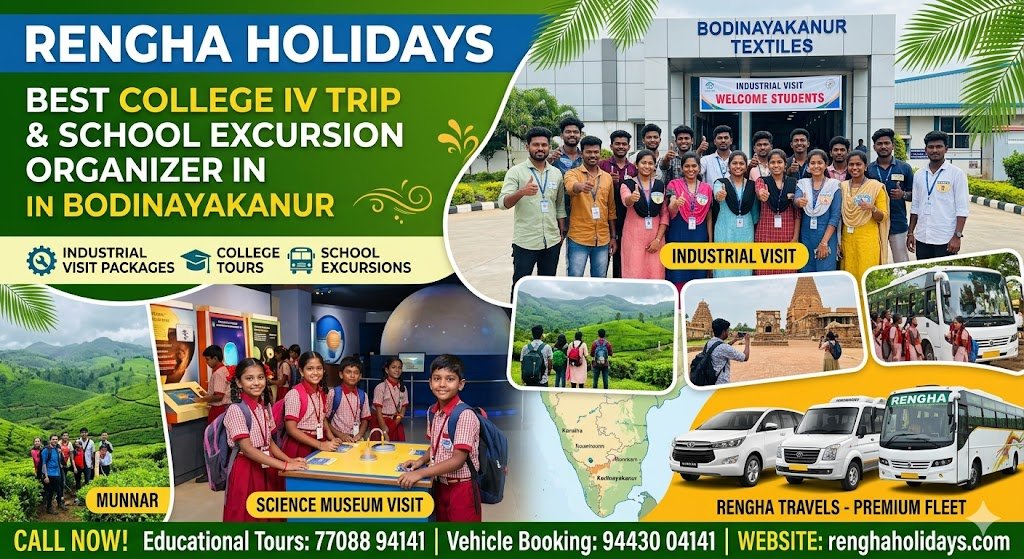Best College IV Trip 2026 School Excursion Organizer in Bodinayakanur Industrial Visit Packages Rengha Holidays Bodinayakanur Branch