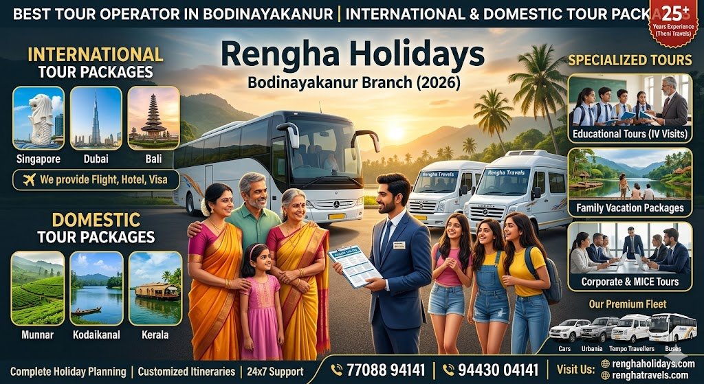 Best Tour Operator in Bodinayakanur 2026 International and Domestic Tour Packages